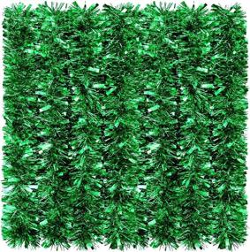 img 4 attached to 🎄 26.2 Feet Green Christmas Tinsel Garland for Indoor Outdoor Ornament - Xmas Party Metallic Twist Garland with Glitter - Ideal for Staircase Railing, Banister, and Christmas Tree Hanging Wreath Decor - Boost Your Holiday Spirit!