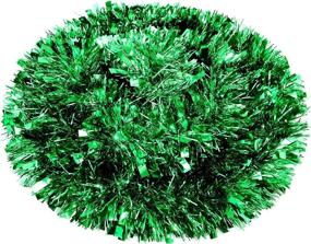 img 2 attached to 🎄 26.2 Feet Green Christmas Tinsel Garland for Indoor Outdoor Ornament - Xmas Party Metallic Twist Garland with Glitter - Ideal for Staircase Railing, Banister, and Christmas Tree Hanging Wreath Decor - Boost Your Holiday Spirit!