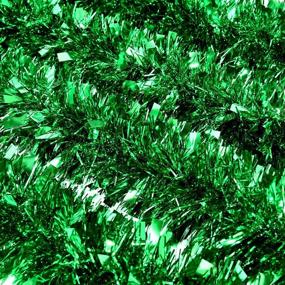 img 3 attached to 🎄 26.2 Feet Green Christmas Tinsel Garland for Indoor Outdoor Ornament - Xmas Party Metallic Twist Garland with Glitter - Ideal for Staircase Railing, Banister, and Christmas Tree Hanging Wreath Decor - Boost Your Holiday Spirit!