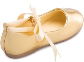 img 3 attached to OLIVIA Girls Adorable Ballerina Ribbon Girls' Shoes in Flats