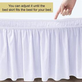 img 1 attached to 🛏️ Cottingon Wrap Around Elastic Bed Skirt - Pure White - King/Cal.King_16" Drop - Easy On/Off Ruffled Dust Bed Skirt