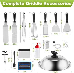 img 3 attached to 41-Piece Flat Top Grill Accessories Kit for Blackstone and Camp Chef by OneLeaf Griddle - Professional Griddle Tools Set with Spatula, Basting Cover, Meat Injector, Egg Rings for Outdoor Camping