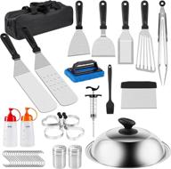 41-piece flat top grill accessories kit for blackstone and camp chef by oneleaf griddle - professional griddle tools set with spatula, basting cover, meat injector, egg rings for outdoor camping logo