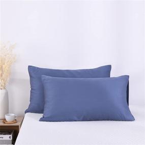 img 3 attached to 🌿 LAVANCE 100% Eucalyptus Lyocell Pillow Cases Set of 2 - Ultra Soft & Cooling Pillowcases - Organic Silky Material, Moisture-Wicking - Blue (20''x36'')