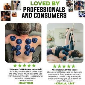 img 1 attached to 🔴 Game On GRPS Cupping Therapy Set: Silicone Massage Cups for Fascia Release, Trigger Point & Deep Tissue Massage - Back, Shoulders, Knee Pain Relief, Professional Quality