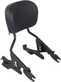 img 2 attached to AUFER Detachable Upright Passenger Sissy Bar Backrest with Backrest Pad & 4 Point 🏍️ Docking Hardware Kit - Fits Touring Road King, Street Glide, Electra Glide, Road Glide 2014-2020 (Black)