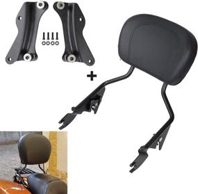 img 3 attached to AUFER Detachable Upright Passenger Sissy Bar Backrest with Backrest Pad & 4 Point 🏍️ Docking Hardware Kit - Fits Touring Road King, Street Glide, Electra Glide, Road Glide 2014-2020 (Black)