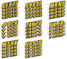 img 1 attached to Yellow/Black 3-inch Alpha-Numeric Registration ID Number Stickers ✉️ Decals for Boats & Personal Watercraft by Stiffie Techtron