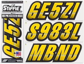 img 4 attached to Yellow/Black 3-inch Alpha-Numeric Registration ID Number Stickers ✉️ Decals for Boats & Personal Watercraft by Stiffie Techtron