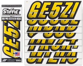 img 3 attached to Yellow/Black 3-inch Alpha-Numeric Registration ID Number Stickers ✉️ Decals for Boats & Personal Watercraft by Stiffie Techtron