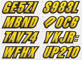 img 2 attached to Yellow/Black 3-inch Alpha-Numeric Registration ID Number Stickers ✉️ Decals for Boats & Personal Watercraft by Stiffie Techtron