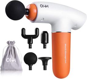 img 4 attached to 🔸 Ultimate Muscle Massage Gun: Handheld Deep Tissue Percussion Massager for Athletes, Efficient Pain Relief in Multiple Muscle Groups, Whisper-Quiet Brushless Motor, Portable and Powerful (Orange)