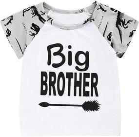img 4 attached to Aslaylme Little Brother Toddler Dinosaur Boys' Clothing in Clothing Sets
