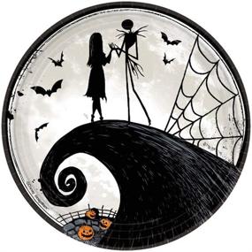 img 2 attached to 🎃 Nightmare Before Christmas Halloween Party Plates and Napkins Bundle - 16 Servings, Paper Dessert, 3 Items