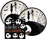 🎃 nightmare before christmas halloween party plates and napkins bundle - 16 servings, paper dessert, 3 items logo