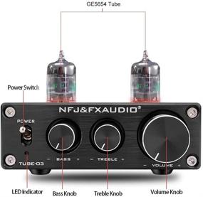 img 3 attached to 🔊 FX-AUDIO TUBE-03 Трубчатый предусилитель GE5654 Tube Hi-Fi преамп – идеально подходит для домашнего кинотеатра, стерео аудио с регулировкой басов и высоких частот – постоянный ток 12В (черный)