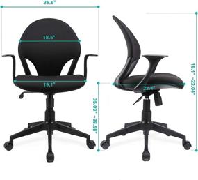 img 1 attached to 🪑 Ergousit Ergonomic Office Chair with Thick Cushion, Flip-up Arms, and Adjustable Height - Ultimate Comfort and Support for Your Workstation