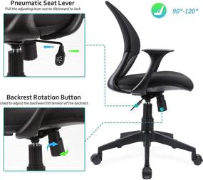 img 2 attached to 🪑 Ergousit Ergonomic Office Chair with Thick Cushion, Flip-up Arms, and Adjustable Height - Ultimate Comfort and Support for Your Workstation