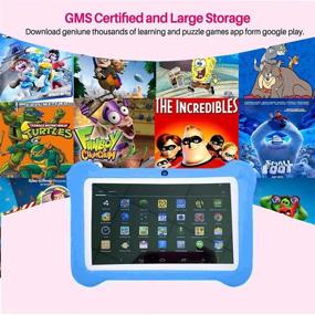 img 1 attached to 📱 Android 9.0 Kids Tablet: 7 inch IPS Eye Protection Screen, Dual Cameras, Parent Control, WiFi, 2GB +16 GB Learning Tablet, GMS Certified, Kids-Proof, Blue