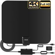 📺 enhanced hd digital tv antenna: upgraded amplified indoor tv antenna with 180-mile range – supports 4k 1080p and older tvs – hdtv amplifier signal booster included – 17ft coax cable/ac adapter logo