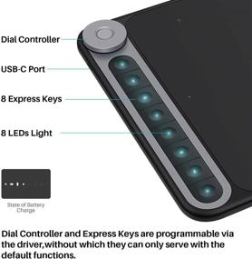 img 3 attached to Графический планшет HUION Inspiroy Dial Q620M беспроводной 10x6 дюймов - 8 программных клавиш и диск-контроллер - функция наклона - совместимость с Android - идеально подходит для дистанционного обучения и веб-конференций
