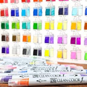 img 1 attached to Kuretake ZIG CLEAN COLOR f 36 colors set, 0.5 mm & 1.2 mm, AP-Certified, Odorless, Xylene-Free, Dark Paper-Friendly, Ideal for Illustration, Sketching, Design, and Cartooning. Made in Japan