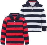 👕 mardonskey boys long sleeve cotton striped polo tshirts: stylish and comfortable shirts for kids logo