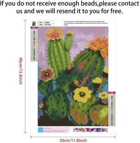 img 4 attached to Полный комплект для росписи алмазами кактусов "Full Drill Cactus Diamond Painting Kit - UNIME DIY Diamond Rhinestone Painting Kits для взрослых и детей: рукоделие бисером, декор для дома 12 x 16 дюймов