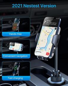 img 3 attached to Universal Andobil Cup Holder Phone Mount | Stable & Compatible | iPhone 12/11/X/8/7 & Samsung S21/20/Note 20/10/9/7 | Ultimate Car Phone Cup Holder, etc...