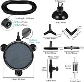 img 1 attached to 🐠 Air Stone Disc Set - 19 Pieces, including 2 Shell and Sucker Air Stones, 236.22 Inch Airline Tubing, Connector, Suction Cup, Check Valve, Air Control Valve - Aquarium Tank Air Pump Accessory