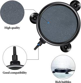 img 3 attached to 🐠 Air Stone Disc Set - 19 Pieces, including 2 Shell and Sucker Air Stones, 236.22 Inch Airline Tubing, Connector, Suction Cup, Check Valve, Air Control Valve - Aquarium Tank Air Pump Accessory