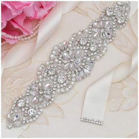 img 1 attached to 💎 Sparkling Elegance: ZIUMUDY Rhinestone Crystal Silver Blush Women's Accessories and Belts