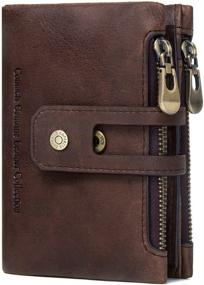 img 4 attached to 👜 Genuine Leather Bifold Double Contacts