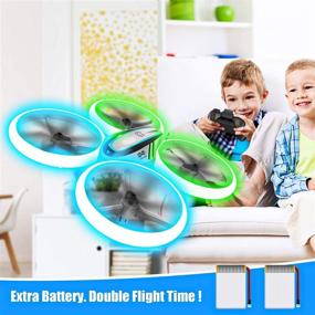 img 1 attached to 🚁 Enhanced HASAKEE Q9s Drone for Kids: Altitude Hold, Headless Mode, Blue & Green Lights, Propeller Full Protect, 2 Batteries, Remote Control – Perfect Flying Gift for Boys and Girls