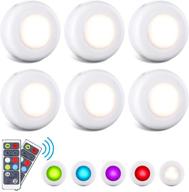 enhance your space with convenient wireless led puck lights - remote controlled color changing under cabinet lighting with timer, battery operated closet lights - stick on lights for counters (6 pack) логотип