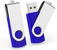 convenient 2-pack 32g usb flash drives for easy data storage – k&zz thumb drives pen drive set, blue color logo