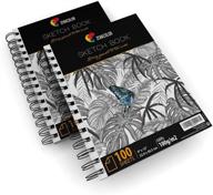 📔 200 sheets, pro sketchbook set, 9”x12” spiral bound - 2 x sketch pad with white drawing paper (100 g) - blank artist sketchbook, hardback cover, easy tear out for drawing pad logo