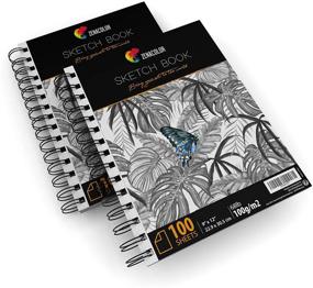 img 4 attached to 📔 200 Sheets, Pro Sketchbook Set, 9”x12” Spiral Bound - 2 x Sketch Pad with White Drawing Paper (100 g) - Blank Artist Sketchbook, Hardback Cover, Easy Tear Out for Drawing Pad