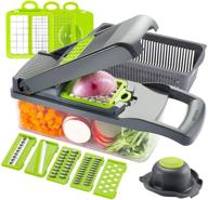 🥦 keouke 12-in-1 vegetable chopper slicer dicer - fruits cutter mandoline slicer food chopper/cutter with adjustable slicer & dicer, 7 stainless steel blades, and storage container logo