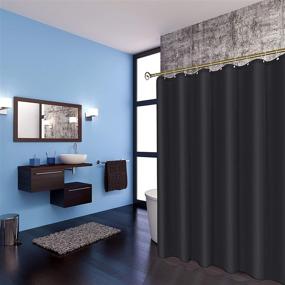 img 2 attached to 🛀 Biscaynebay Hotel Quality Black Fabric Shower Curtain Liner - Water Resistant, Rust Resistant Grommets, Weighted Bottom Hem - 72x72 Inch, Machine Washable Bathroom Curtains