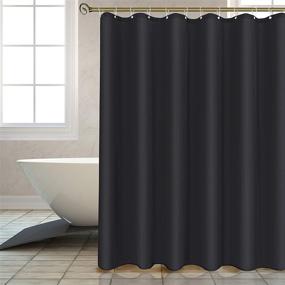 img 3 attached to 🛀 Biscaynebay Hotel Quality Black Fabric Shower Curtain Liner - Water Resistant, Rust Resistant Grommets, Weighted Bottom Hem - 72x72 Inch, Machine Washable Bathroom Curtains