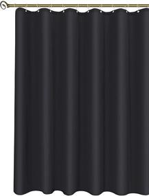img 4 attached to 🛀 Biscaynebay Hotel Quality Black Fabric Shower Curtain Liner - Water Resistant, Rust Resistant Grommets, Weighted Bottom Hem - 72x72 Inch, Machine Washable Bathroom Curtains