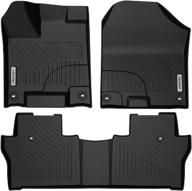 🚗 oedro all-weather floor mats set for 2016-2022 honda pilot, unique black tpe guard with front and rear liners, full coverage logo