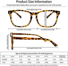 img 3 attached to 👓 5 Pack Blue Light Blocking Reading Glasses: Fashion Square Computer Glasses for Improved Comfort and Eye Protection for Women and Men during Reading, Gaming, and TV