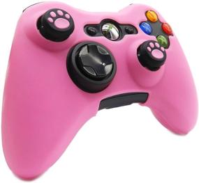 img 3 attached to 🎮 BRHE Silicone Skin Anti-Slip Soft Comfort Protector Cover Case for Xbox 360 Controller with 2 Cat Paw Thumb Grips - Pink