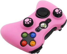 img 2 attached to 🎮 BRHE Silicone Skin Anti-Slip Soft Comfort Protector Cover Case for Xbox 360 Controller with 2 Cat Paw Thumb Grips - Pink