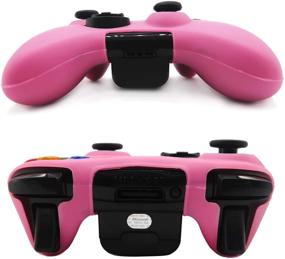 img 1 attached to 🎮 BRHE Silicone Skin Anti-Slip Soft Comfort Protector Cover Case for Xbox 360 Controller with 2 Cat Paw Thumb Grips - Pink