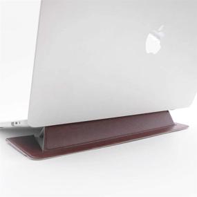 img 4 attached to 👩 SenseAGE Flat Foldable Laptop Stand 15.4" - Lightweight, Portable & Anti-Slide Stand Compatible with MacBook/MacBook Air/MacBook Pro, Tablets and Laptops - Brown