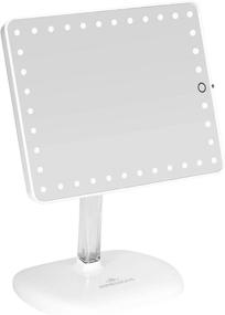 img 3 attached to Impressions Touch Pro Makeup Mirror: LED Lights, Bluetooth Speaker, 360° Rotation, Touch Screen, USB Port - White