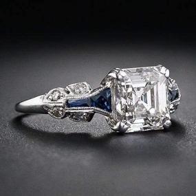 img 1 attached to 💍 MAIHAO Винтажное кольцо с белым топазом - 2,45 карата, серебро 925 пробы, обручальное кольцо - размер 6-10 (код США 8)